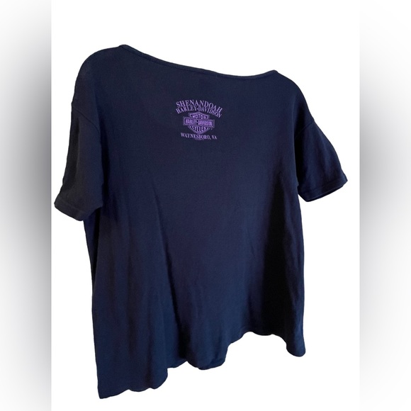 🔥🔥🔥Vintage Harley Davidson Sweetheart Neckline Short Sleeve Top Year 2000 - Picture 3 of 5